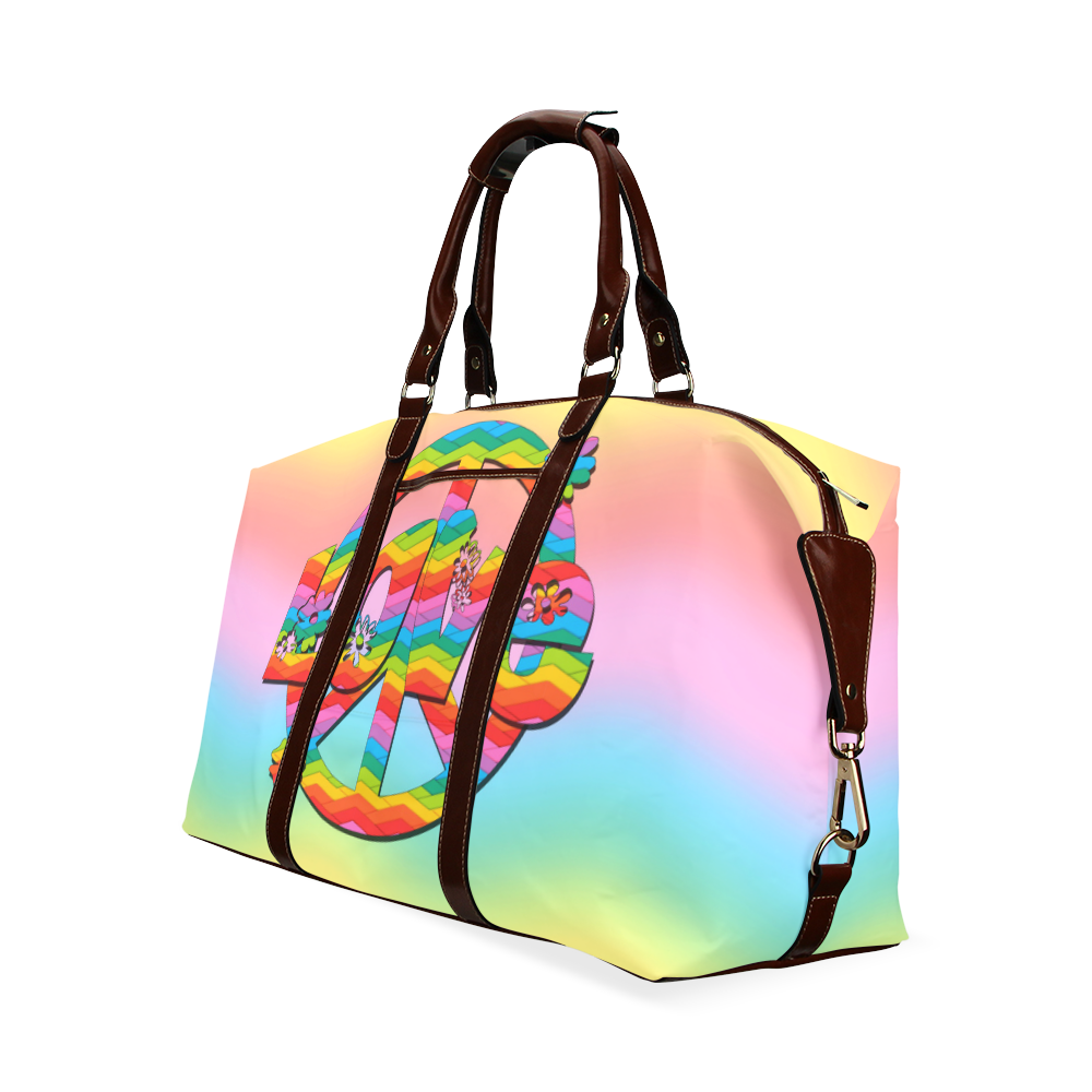 Colorful Love and Peace Background Classic Travel Bag (Model 1643) Remake