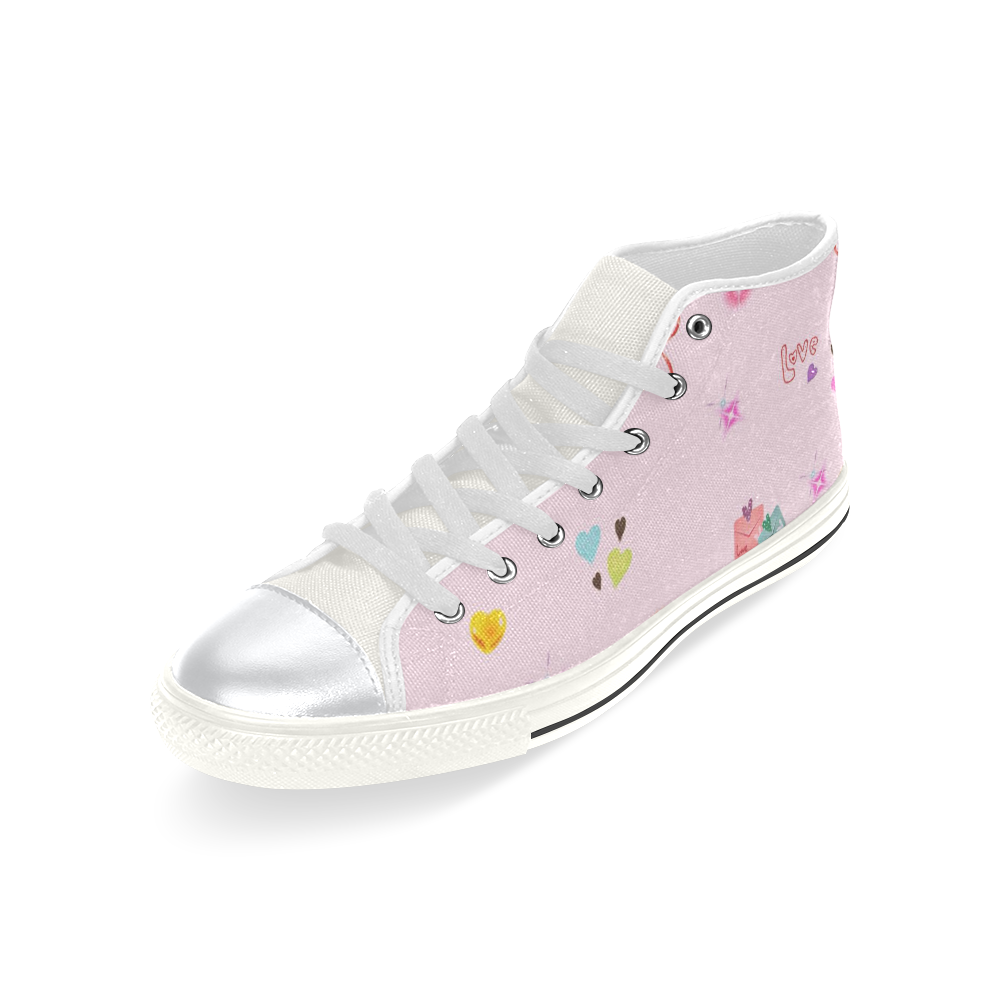 love and valentine 01B by FeelGood High Top Canvas Women's Shoes/Large Size (Model 017)