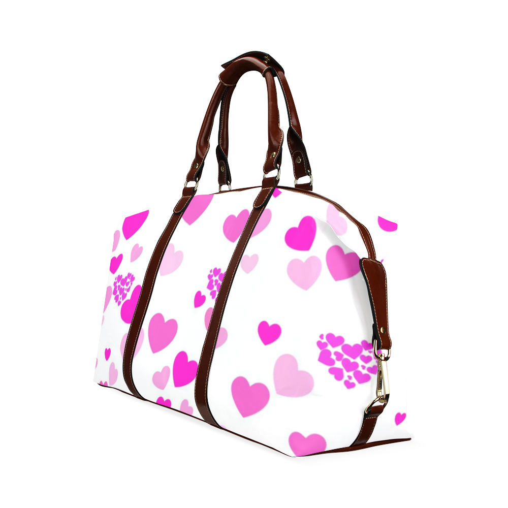 lovely Valentine-Hearts pink Classic Travel Bag (Model 1643) Remake