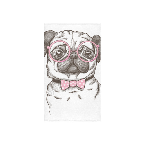 pug in glasses Custom Towel 16"x28"