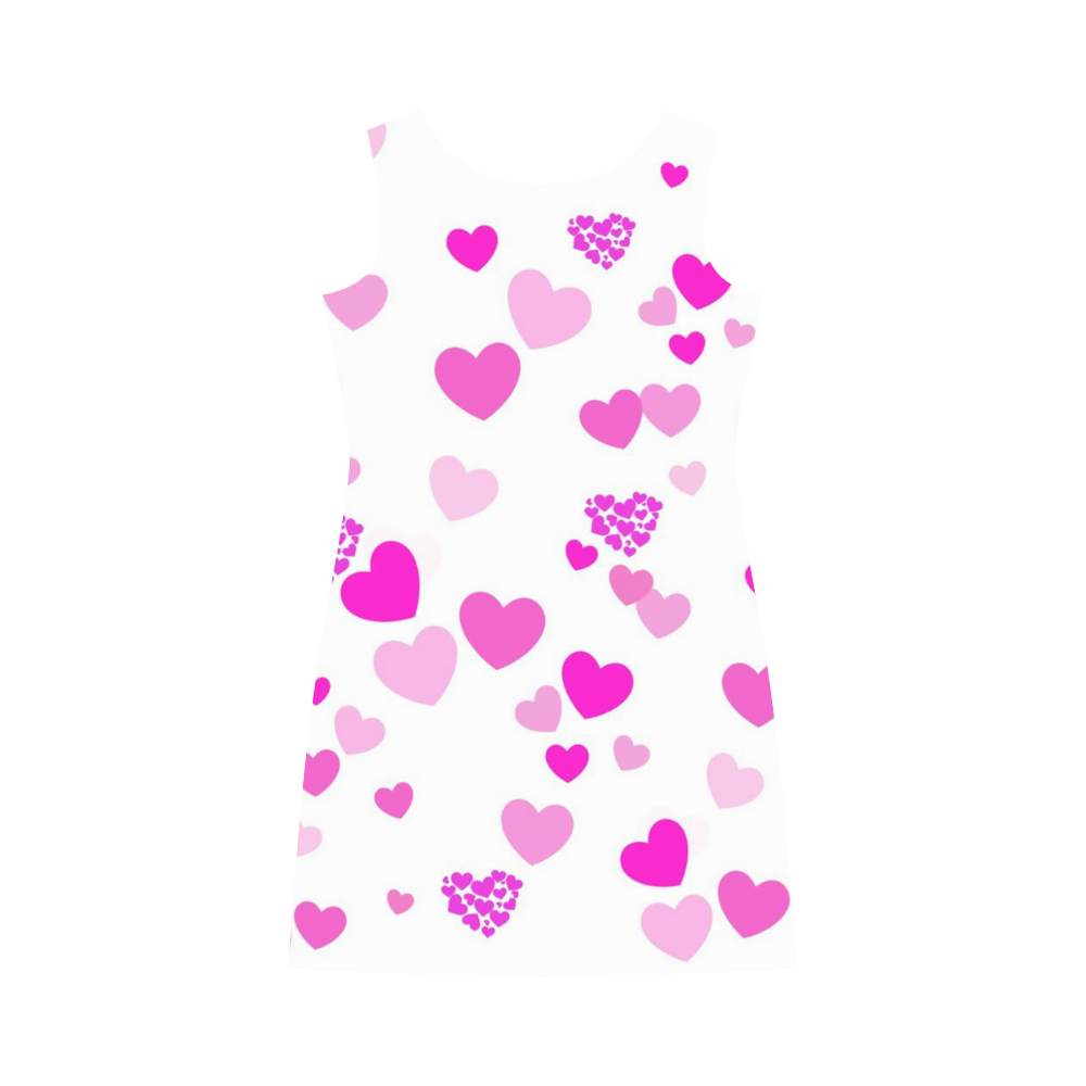 lovely Valentine-Hearts pink Round Collar Dress (D22)