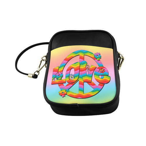 Colorful Love and Peace Background Sling Bag (Model 1627)