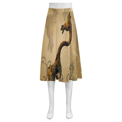 Little frightened giraffe Mnemosyne Women's Crepe Skirt (Model D16)