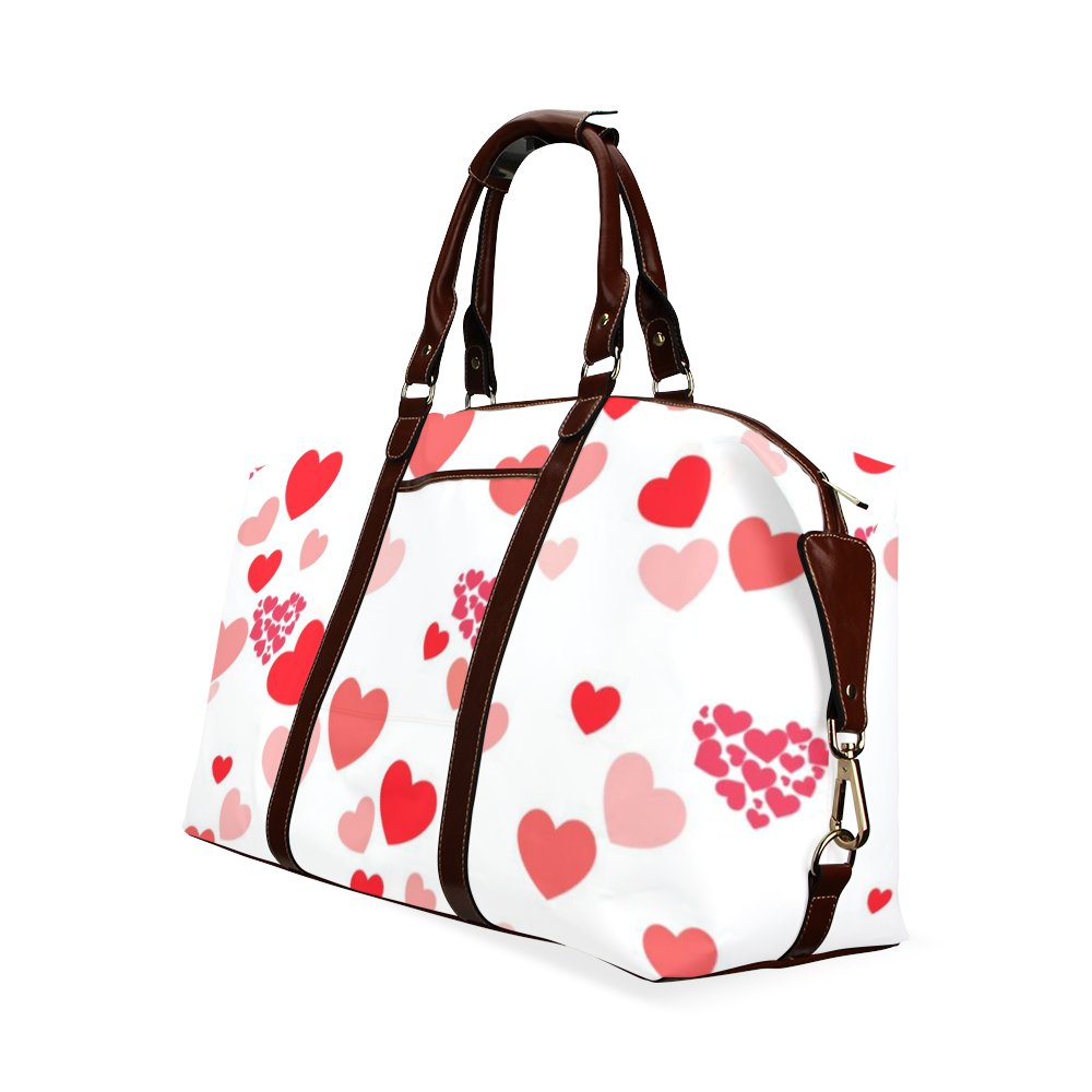 lovely Valentine-Hearts red Classic Travel Bag (Model 1643) Remake