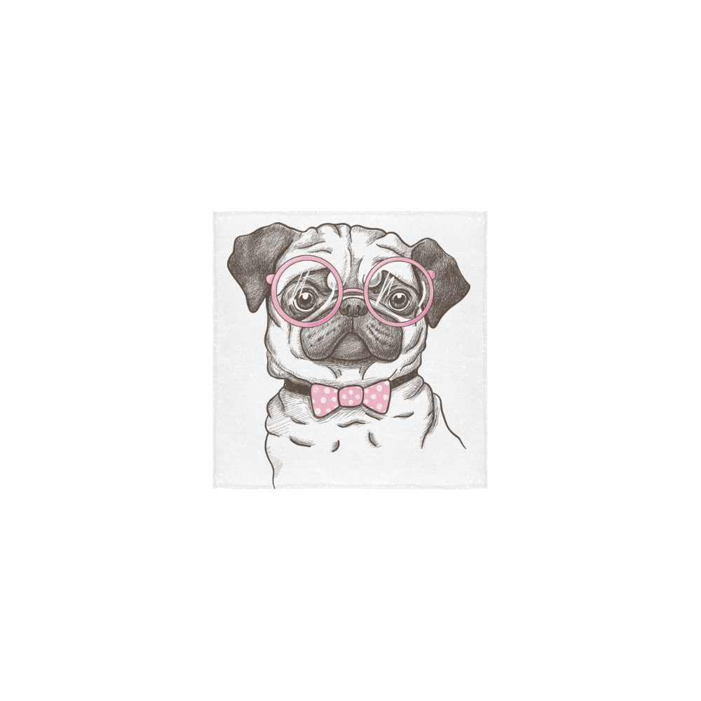 pug in glasses Square Towel 13“x13”