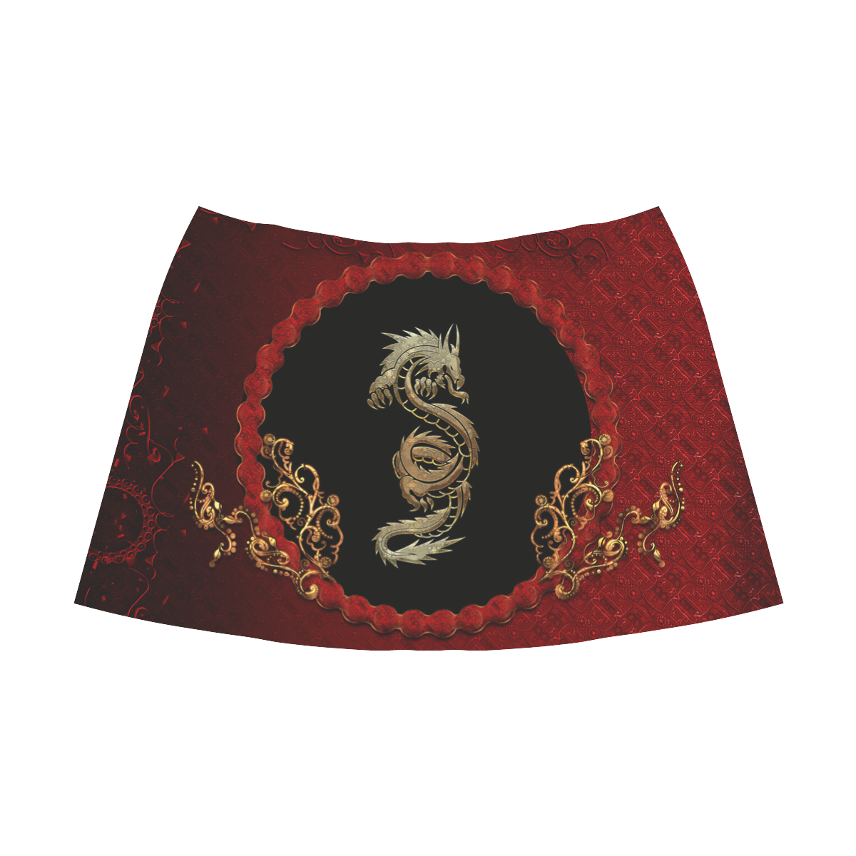 The chinese dragon Mnemosyne Women's Crepe Skirt (Model D16)