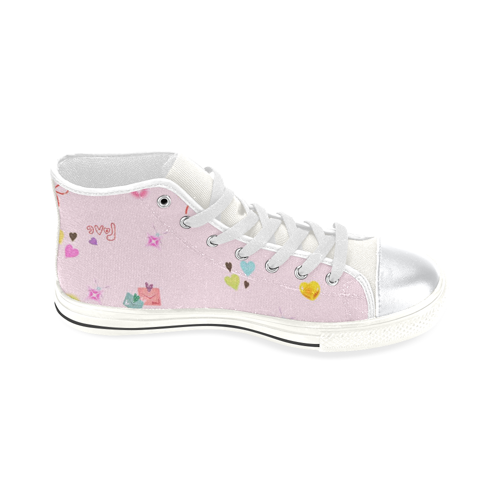 love and valentine 01B by FeelGood High Top Canvas Women's Shoes/Large Size (Model 017)
