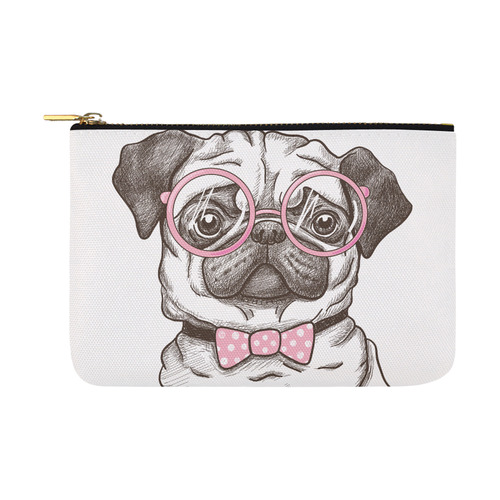 pug in glasses Carry-All Pouch 12.5''x8.5''