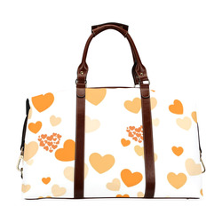 lovely Valentine-Hearts orange Classic Travel Bag (Model 1643) Remake