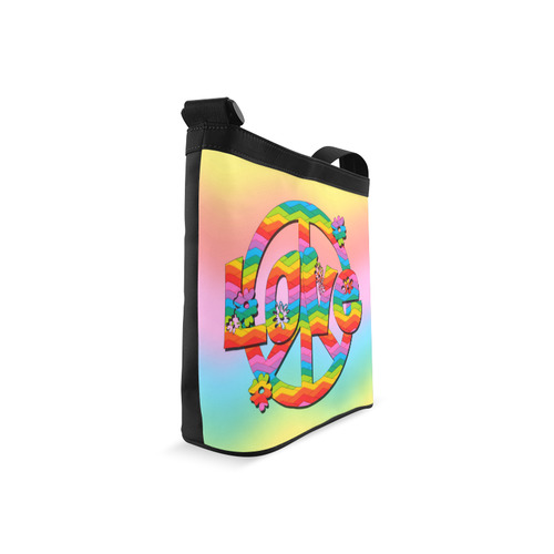 Colorful Love and Peace Background Crossbody Bags (Model 1613)