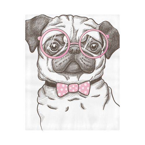 pug in glasses Duvet Cover 86"x70" ( All-over-print)