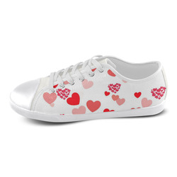 lovely Valentine-Hearts red Canvas Shoes for Women/Large Size (Model 016)