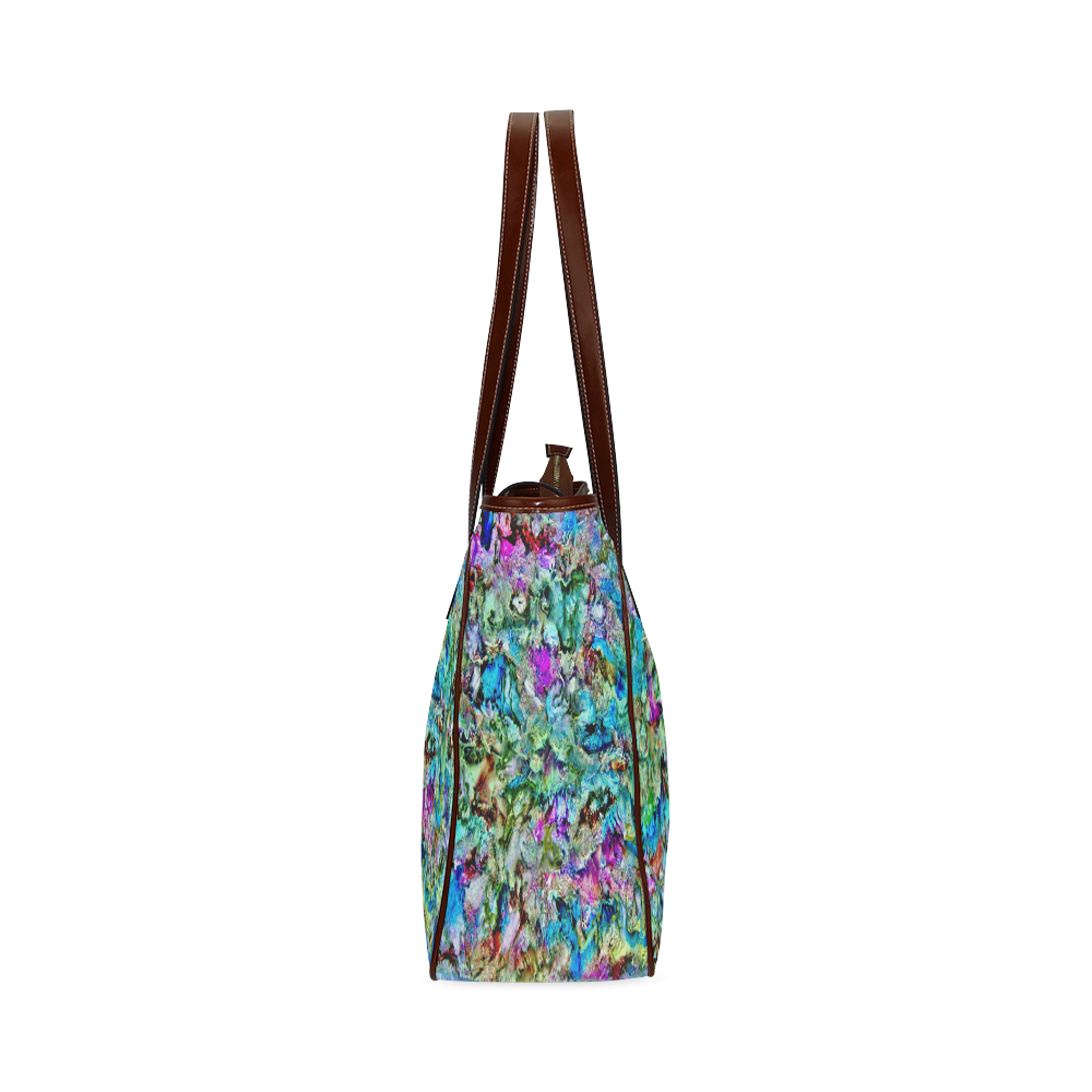 Colorful Flower Marbling Classic Tote Bag (Model 1644)