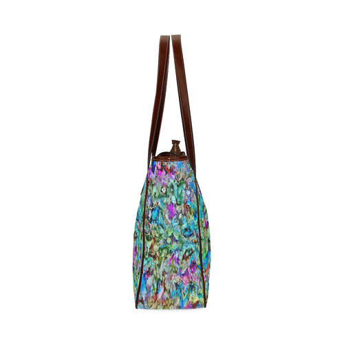 Colorful Flower Marbling Classic Tote Bag (Model 1644)