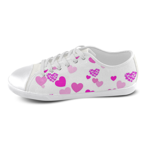 lovely Valentine-Hearts pink Canvas Shoes for Women/Large Size (Model 016)