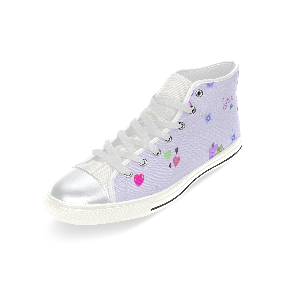 love and valentine 01A by FeelGood High Top Canvas Women's Shoes/Large Size (Model 017)