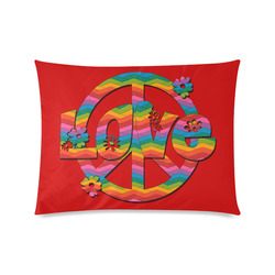 Colorful Love and Peace Custom Zippered Pillow Case 20"x26"(Twin Sides)