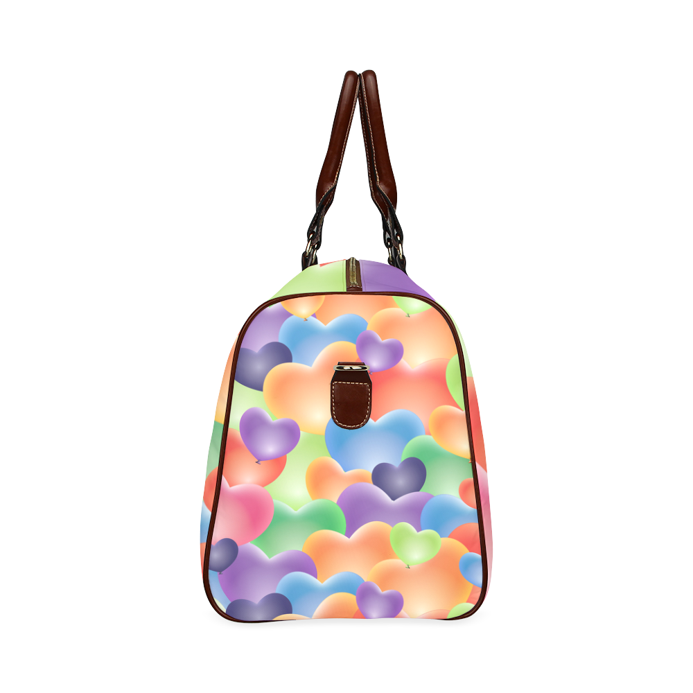 Funny_Hearts_20161202_by_FeelGood Waterproof Travel Bag/Large (Model 1639)