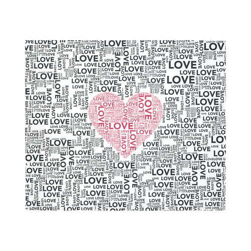 Love Heart Cotton Linen Wall Tapestry 60"x 51"