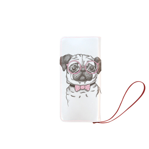 pug in glasses Women's Clutch Wallet (Model 1637)