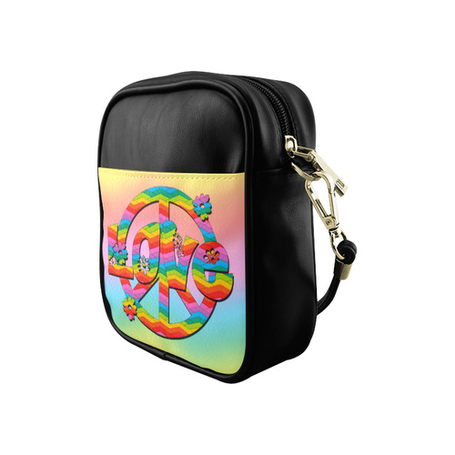 Colorful Love and Peace Background Sling Bag (Model 1627)