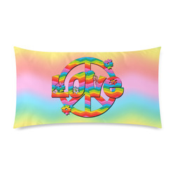 Colorful Love and Peace Background Custom Rectangle Pillow Case 20"x36" (one side)