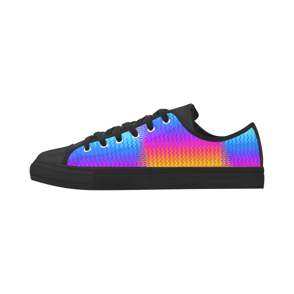 Psychedelic Rainbow Heat Waves Aquila Microfiber Leather Women's Shoes (Model 031)
