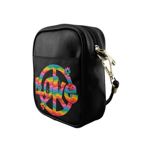 Colorful Love and Peace Sling Bag (Model 1627)
