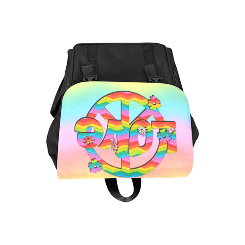 Colorful Love and Peace Background Casual Shoulders Backpack (Model 1623)