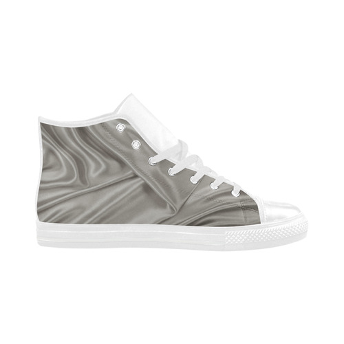 Silver Aquila High Top Microfiber Leather Women's Shoes (Model 032)
