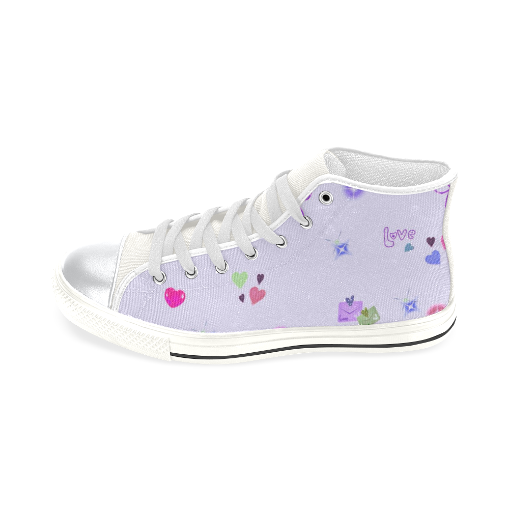 love and valentine 01A by FeelGood High Top Canvas Women's Shoes/Large Size (Model 017)