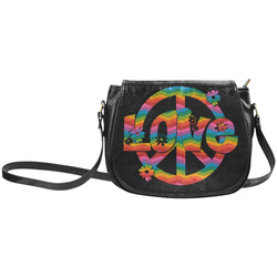 Colorful Love and Peace Classic Saddle Bag/Large (Model 1648)