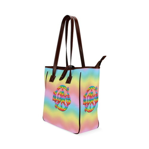 Colorful Love and Peace Background Classic Tote Bag (Model 1644)
