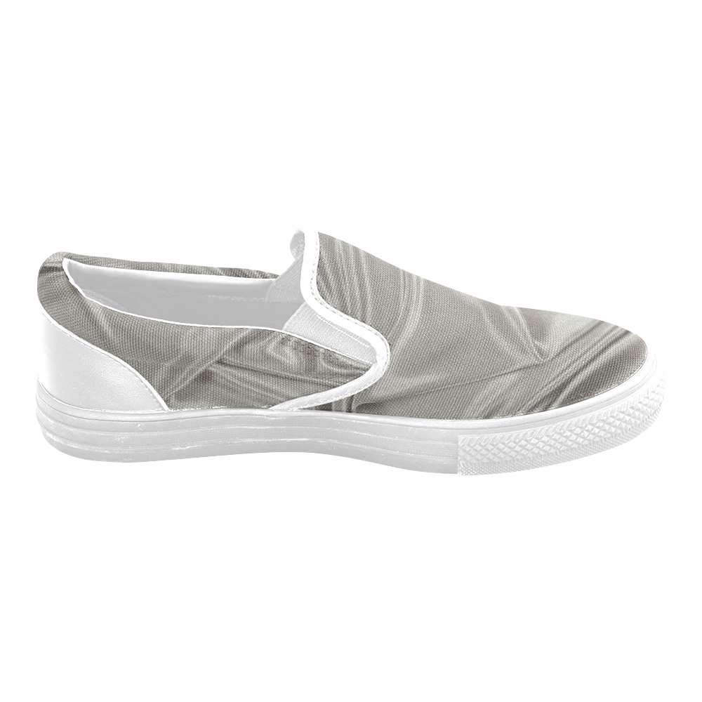 Silver Slip-on Canvas Shoes for Men/Large Size (Model 019)