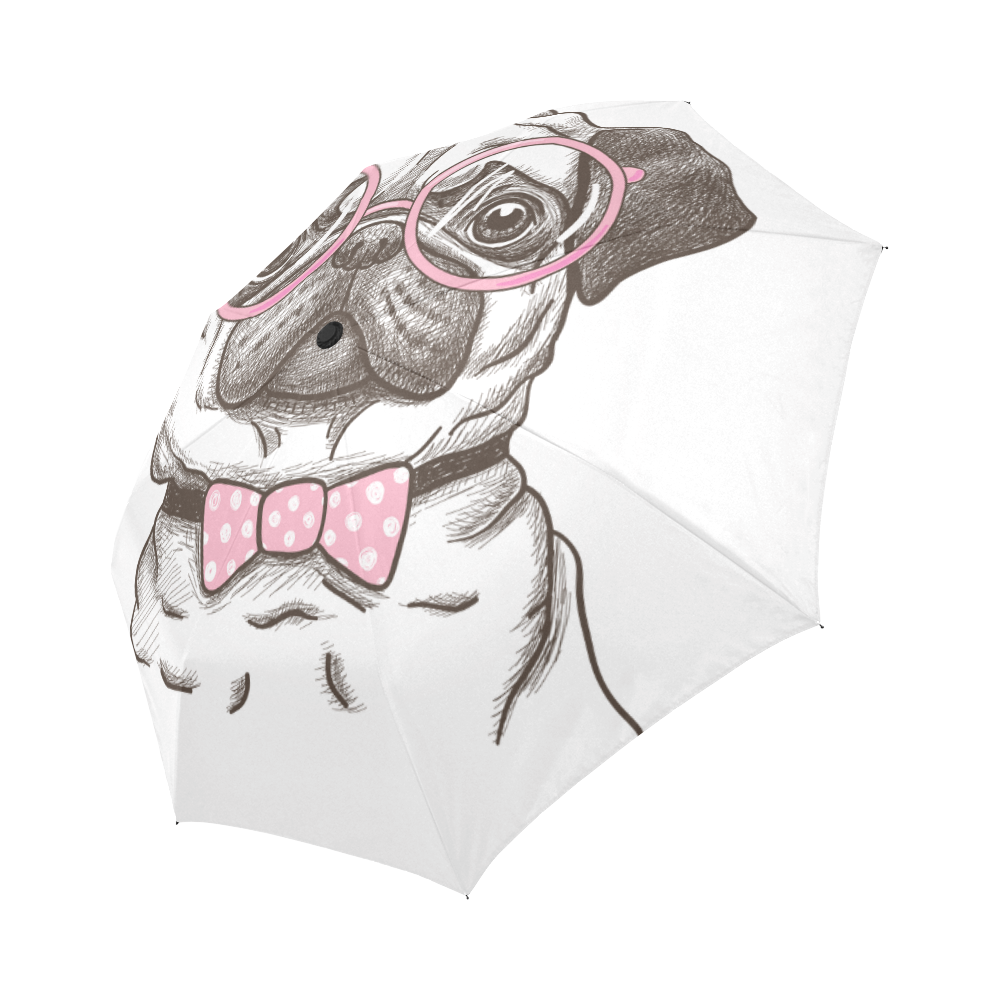 pug in glasses Auto-Foldable Umbrella (Model U04)