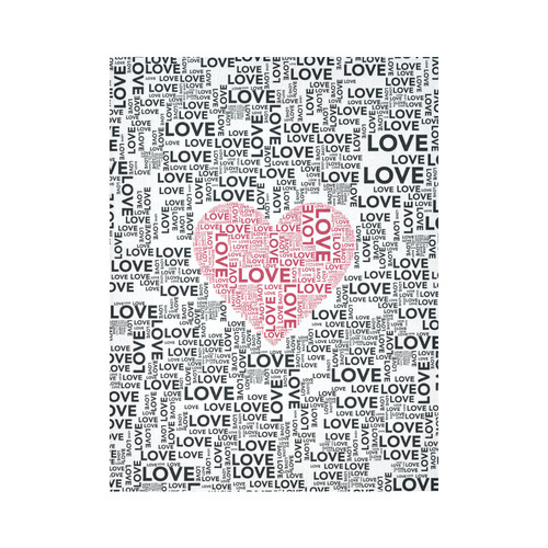 Love Heart Cotton Linen Wall Tapestry 60"x 80"