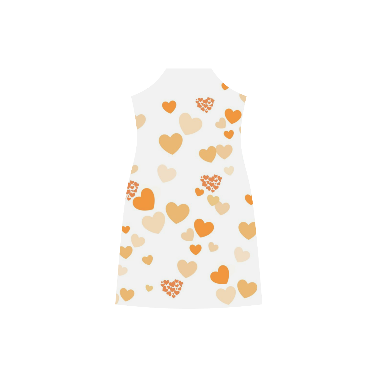 lovely Valentine-Hearts orange V-Neck Open Fork Long Dress(Model D18)