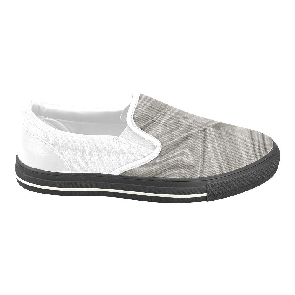 Silver Women's Unusual Slip-on Canvas Shoes (Model 019)