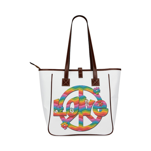 Colorful Love and Peace Classic Tote Bag (Model 1644)