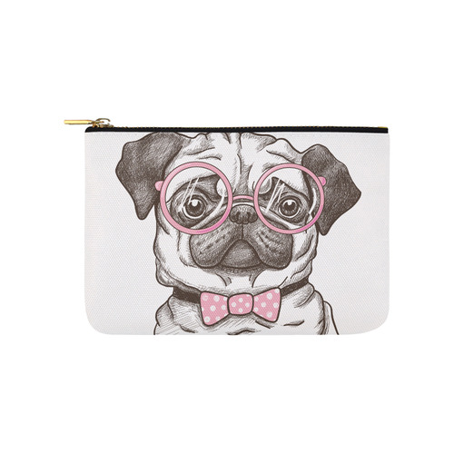 pug in glasses Carry-All Pouch 9.5''x6''
