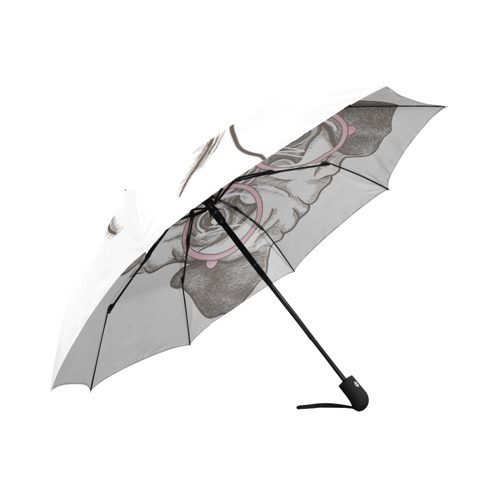 pug in glasses Auto-Foldable Umbrella (Model U04)
