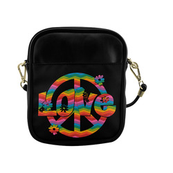 Colorful Love and Peace Sling Bag (Model 1627)