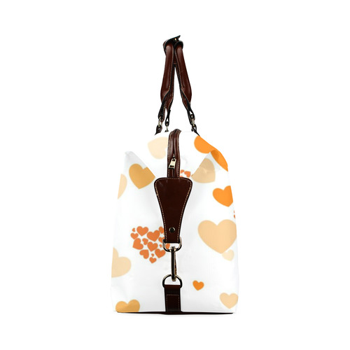 lovely Valentine-Hearts orange Classic Travel Bag (Model 1643) Remake