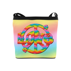 Colorful Love and Peace Background Crossbody Bags (Model 1613)