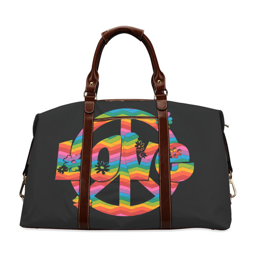 Colorful Love and Peace Classic Travel Bag (Model 1643) Remake