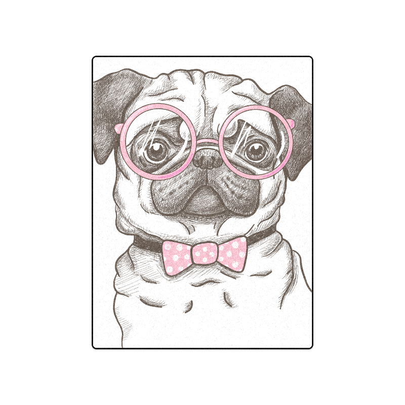 pug in glasses Blanket 50"x60"