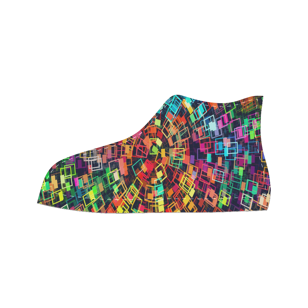 Neon Vortex High Top Canvas Women's Shoes/Large Size (Model 017)