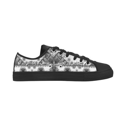 black and white  faience gray by Sandrine Kespi Aquila Microfiber Leather Women's Shoes (Model 031)