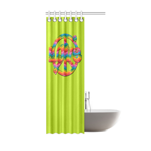 Colorful Love and Peace Shower Curtain 36"x72"