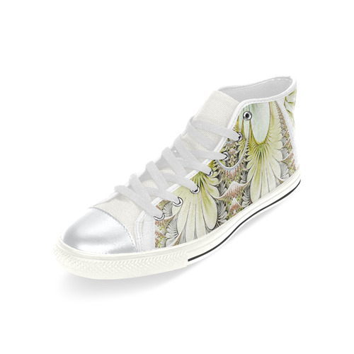 Feathers And Lace High Top Canvas Women's Shoes/Large Size (Model 017)